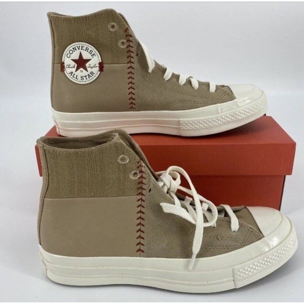 NIB Converse Khaki Baseball Stitched Hi Top Tennis Shoes Sz W 8 1/2 M 6 1/2
